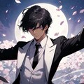 花びらと両手を広げた、黒髪短髪男性＊その3(12枚) 11枚目