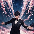 花びらと両手を広げた、黒髪短髪男性＊その3(12枚) 10枚目