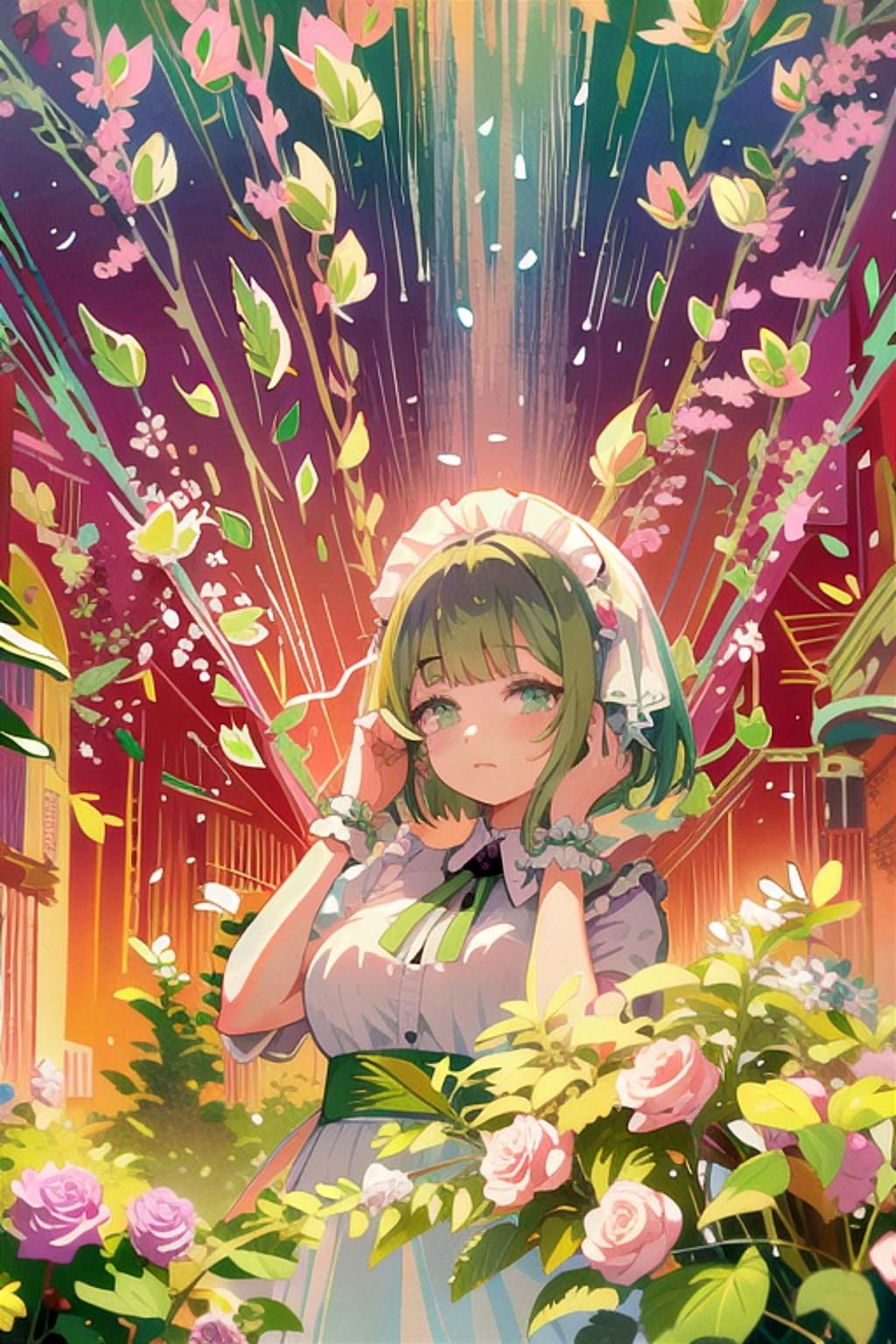 メイド服の緑髪ちゃん