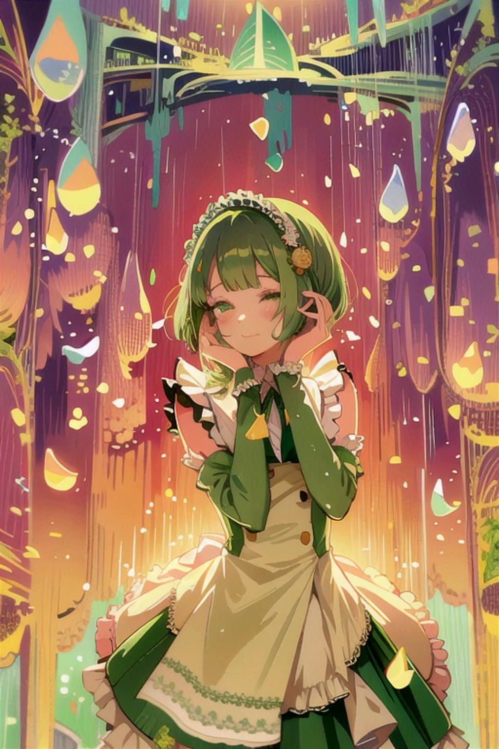 メイド服の緑髪ちゃん