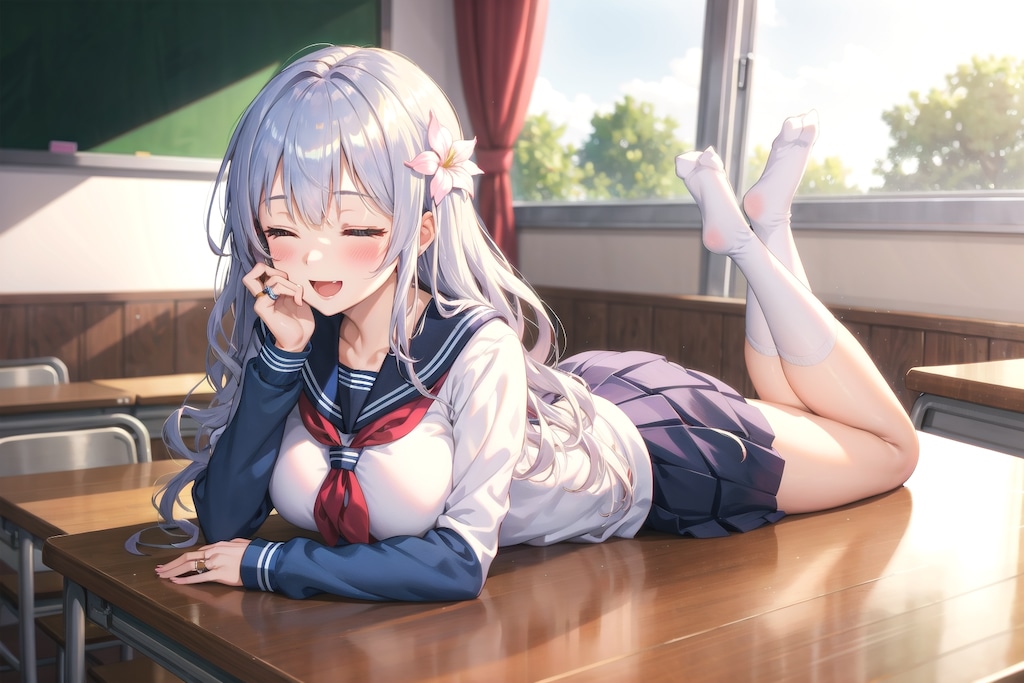 教室でくつろぎ