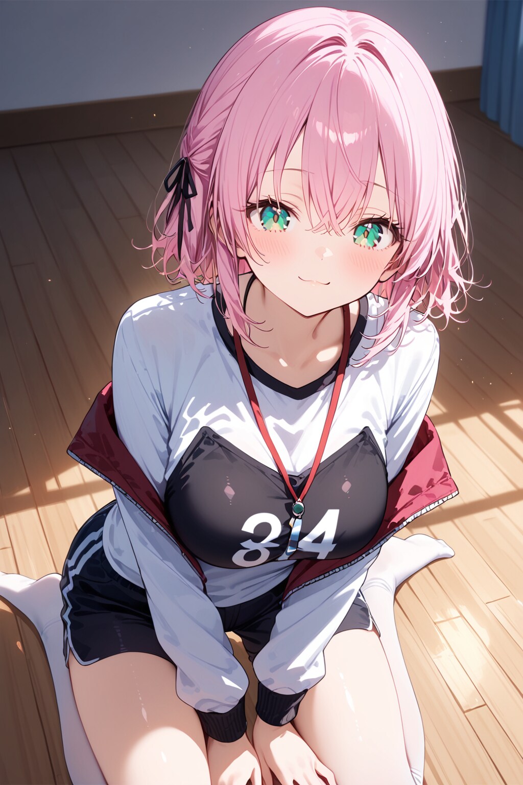 体育の授業中な李々花