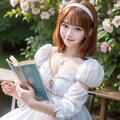 こういう天気のいい日は外で読書するのが一番ね 3枚目