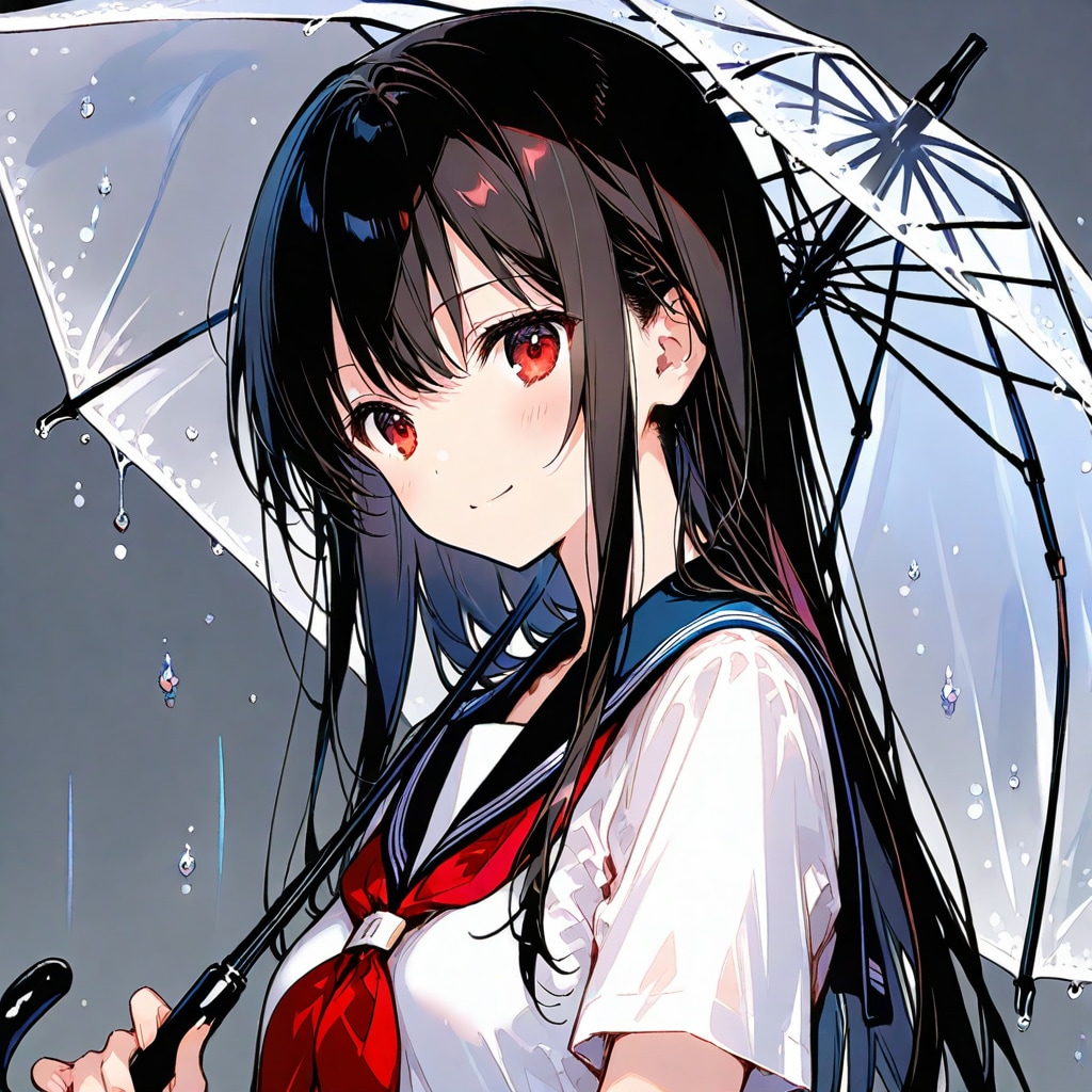 梅雨の日に傘さし立はししょちゃんや　弾