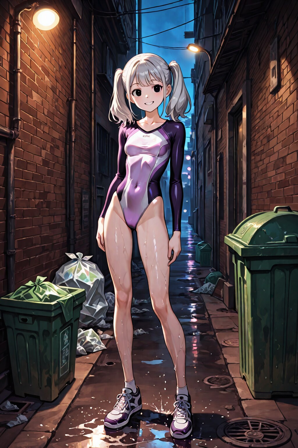 路地裏のレオタード娘