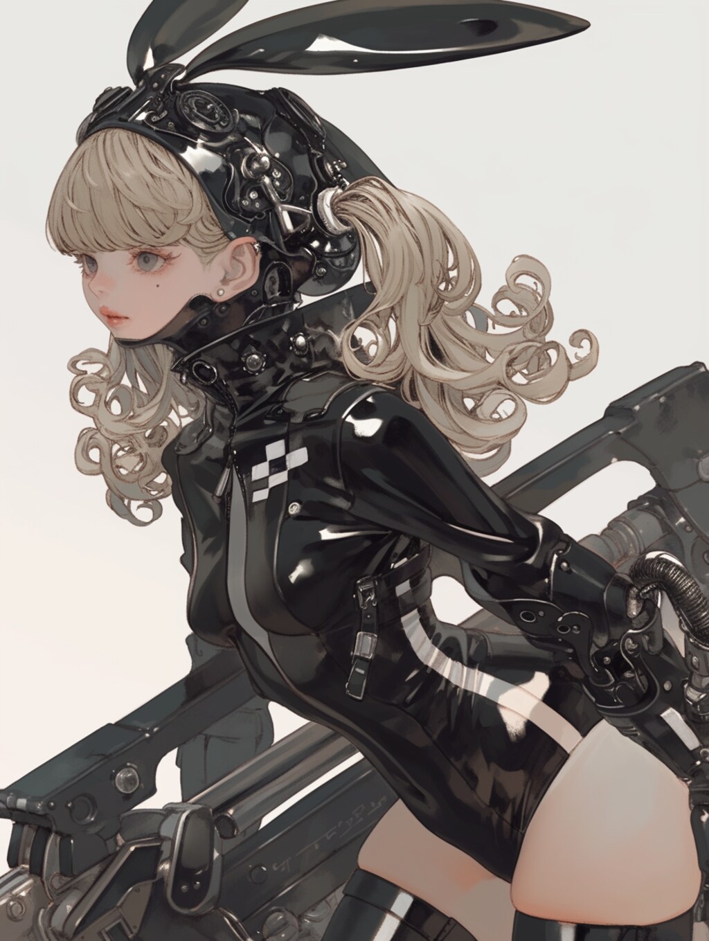 cyber android bunny girl sci-fi mode