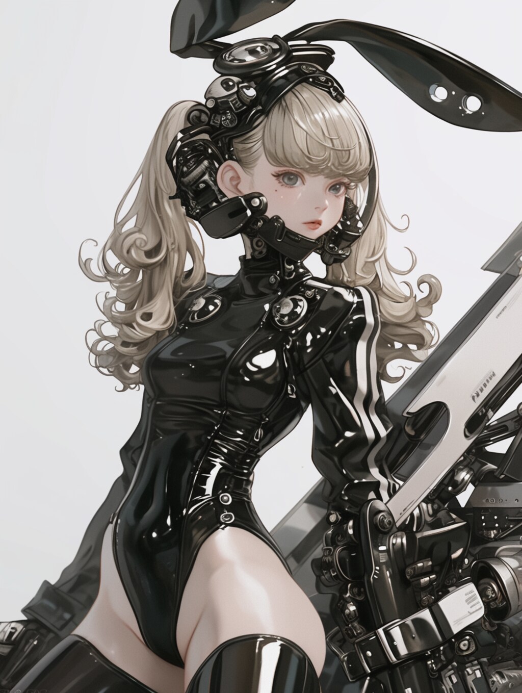 cyber android bunny girl sci-fi mode