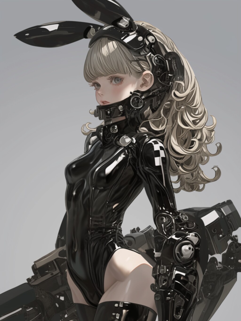 cyber android bunny girl sci-fi mode