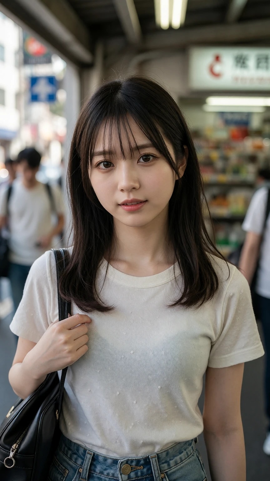 駅周辺の女子大生