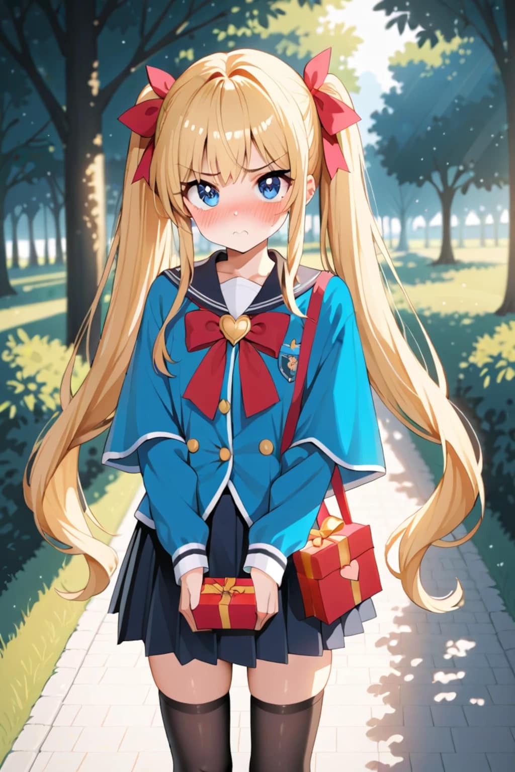 照れてる女子高生からチョコ？💘