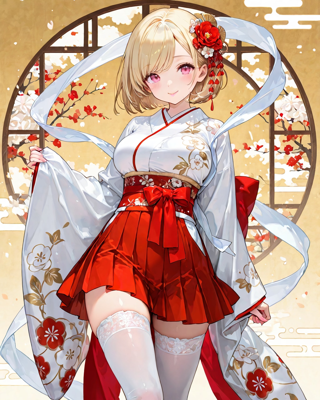 近くに梅が咲きまして