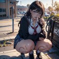 A girl crouching 3枚目