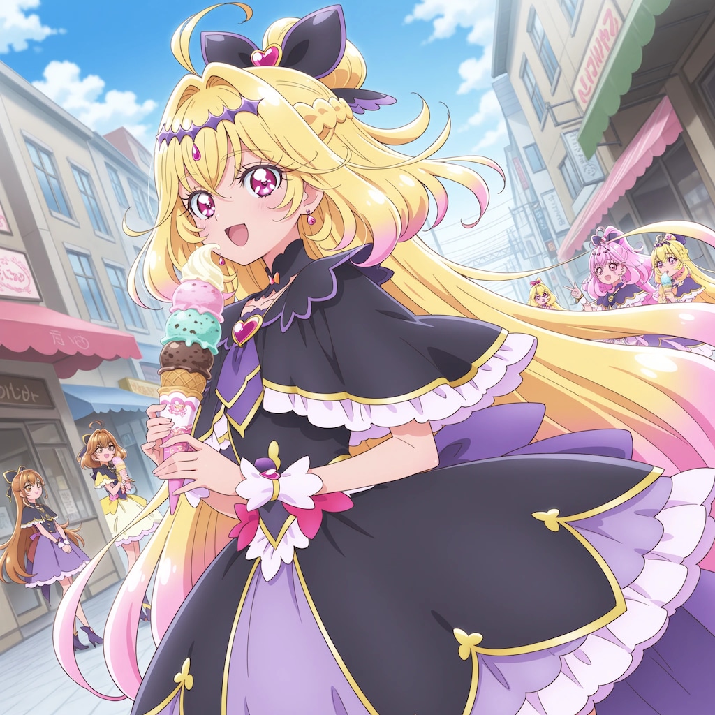 アイスを食べるキュアアルカナ・シャドウさん☆