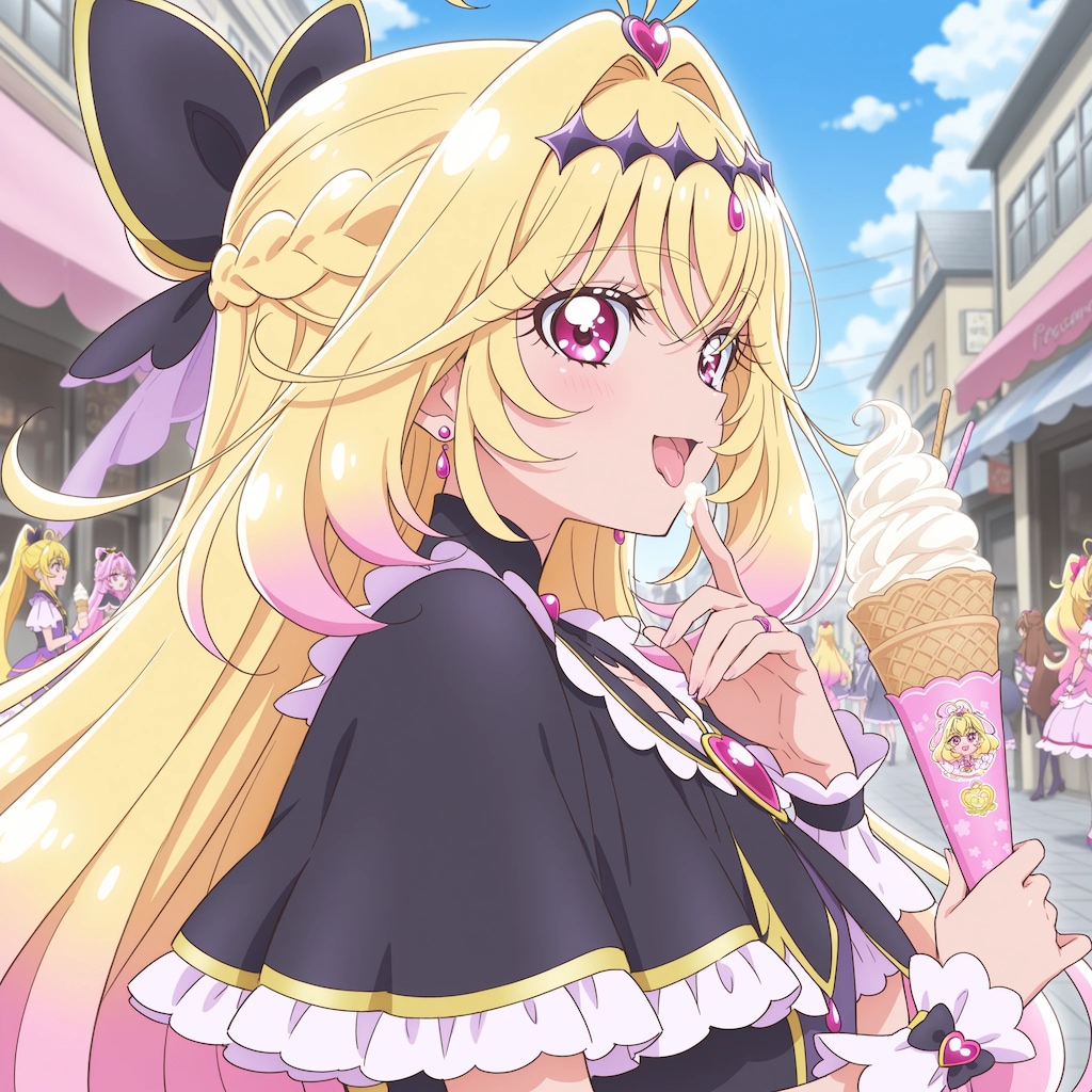 アイスを食べるキュアアルカナ・シャドウさん☆