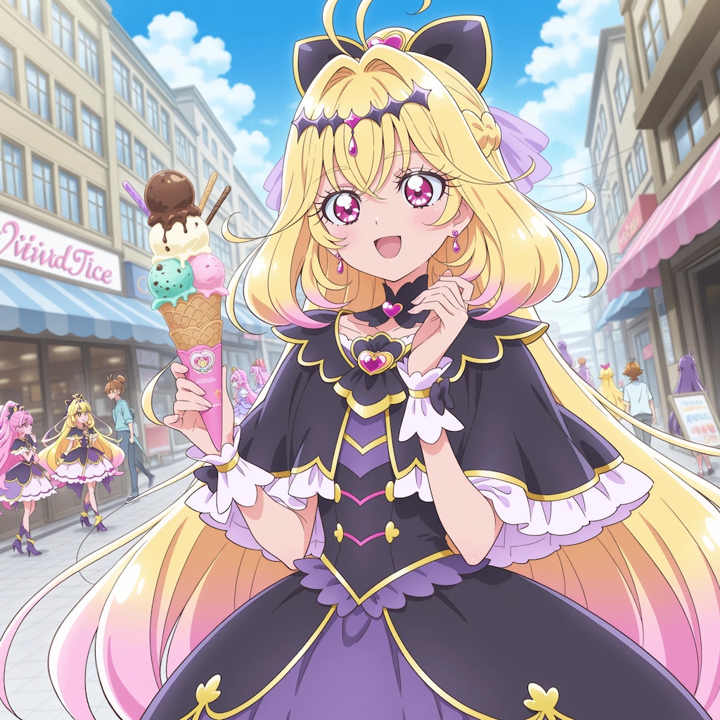 アイスを食べるキュアアルカナ・シャドウさん☆