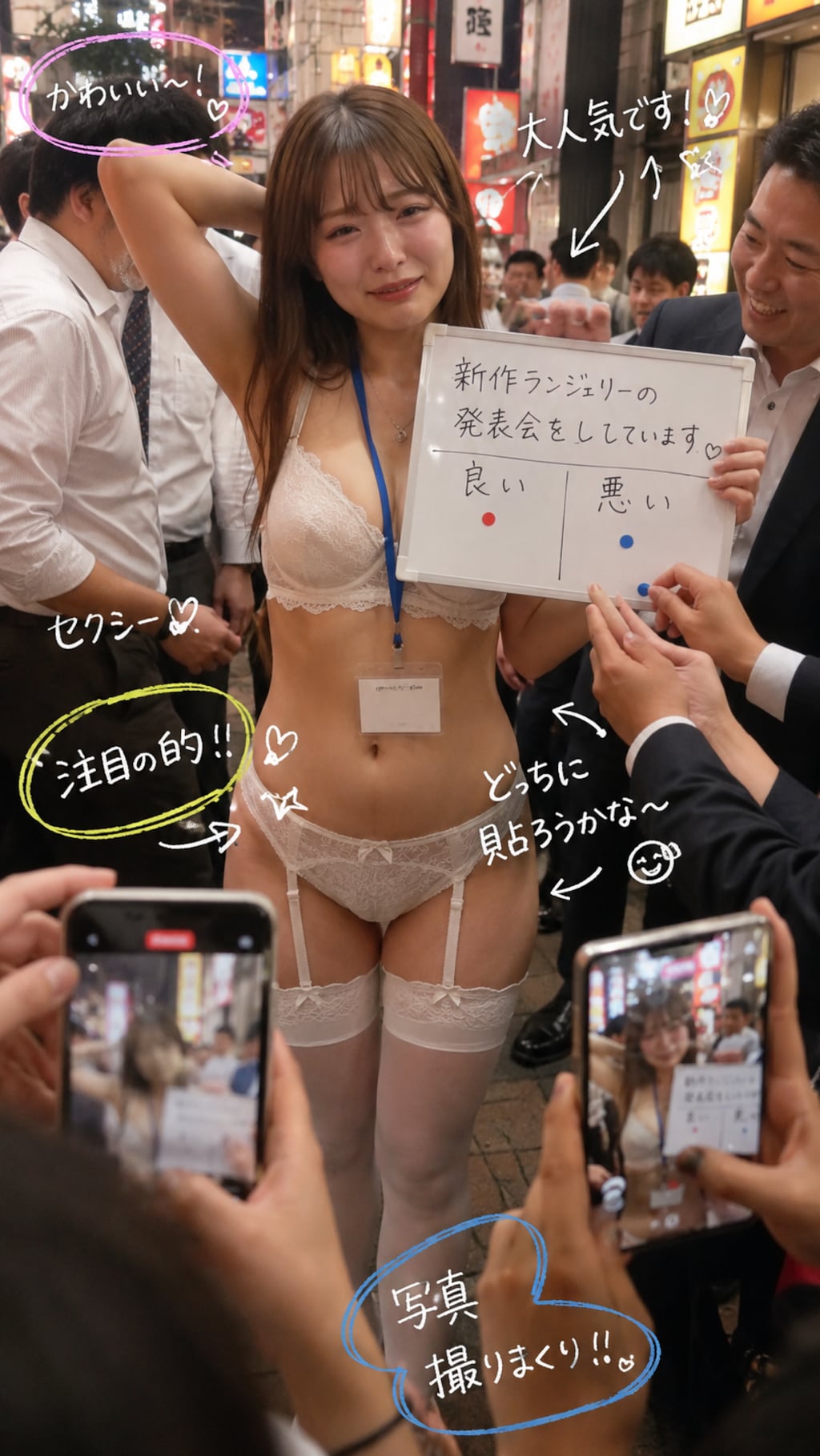 夜の街で新作ランジェリーの発表会‼️