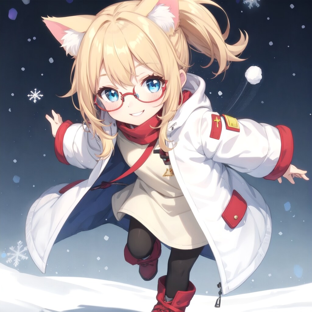雪の中で遊ぶ