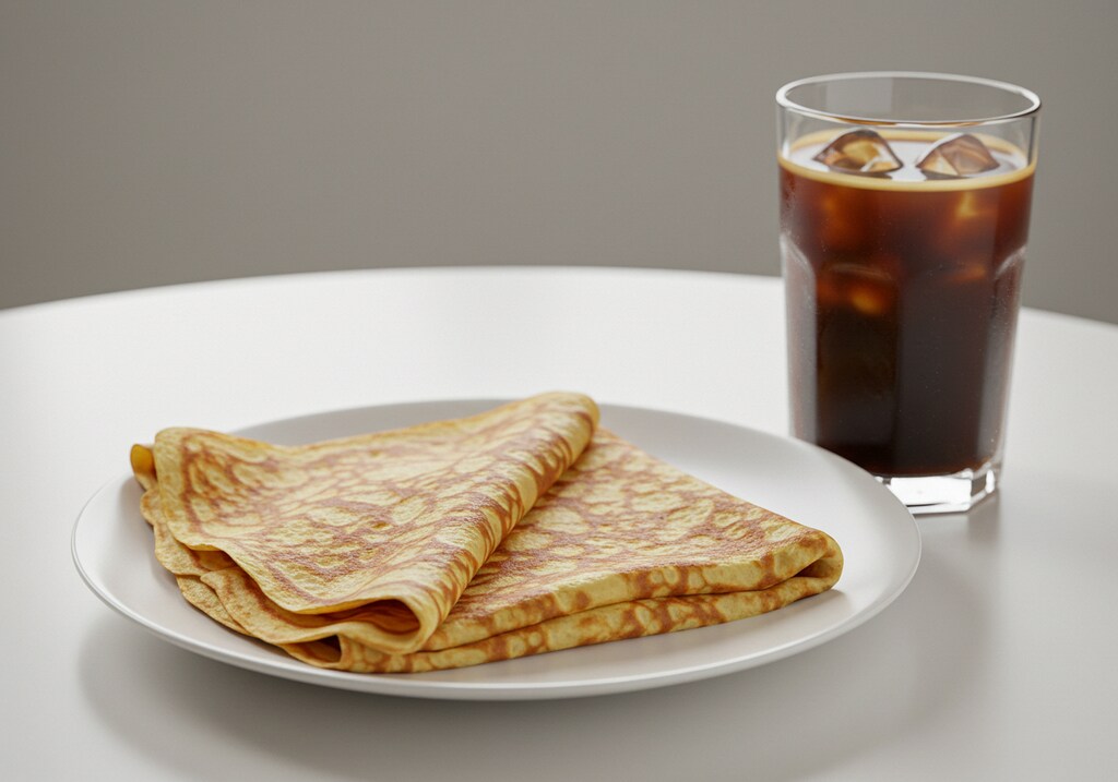 デザートのクレープとアイス珈琲