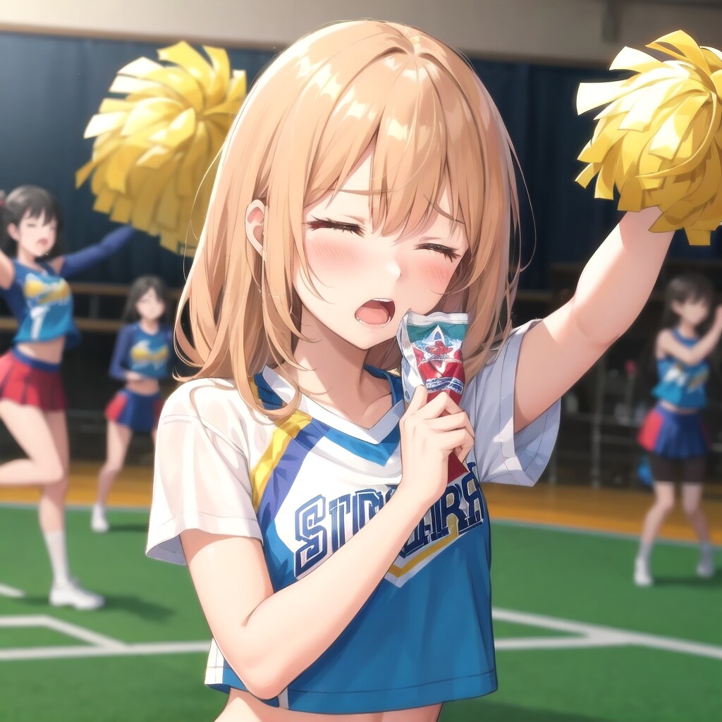 風邪を引いたチアガール