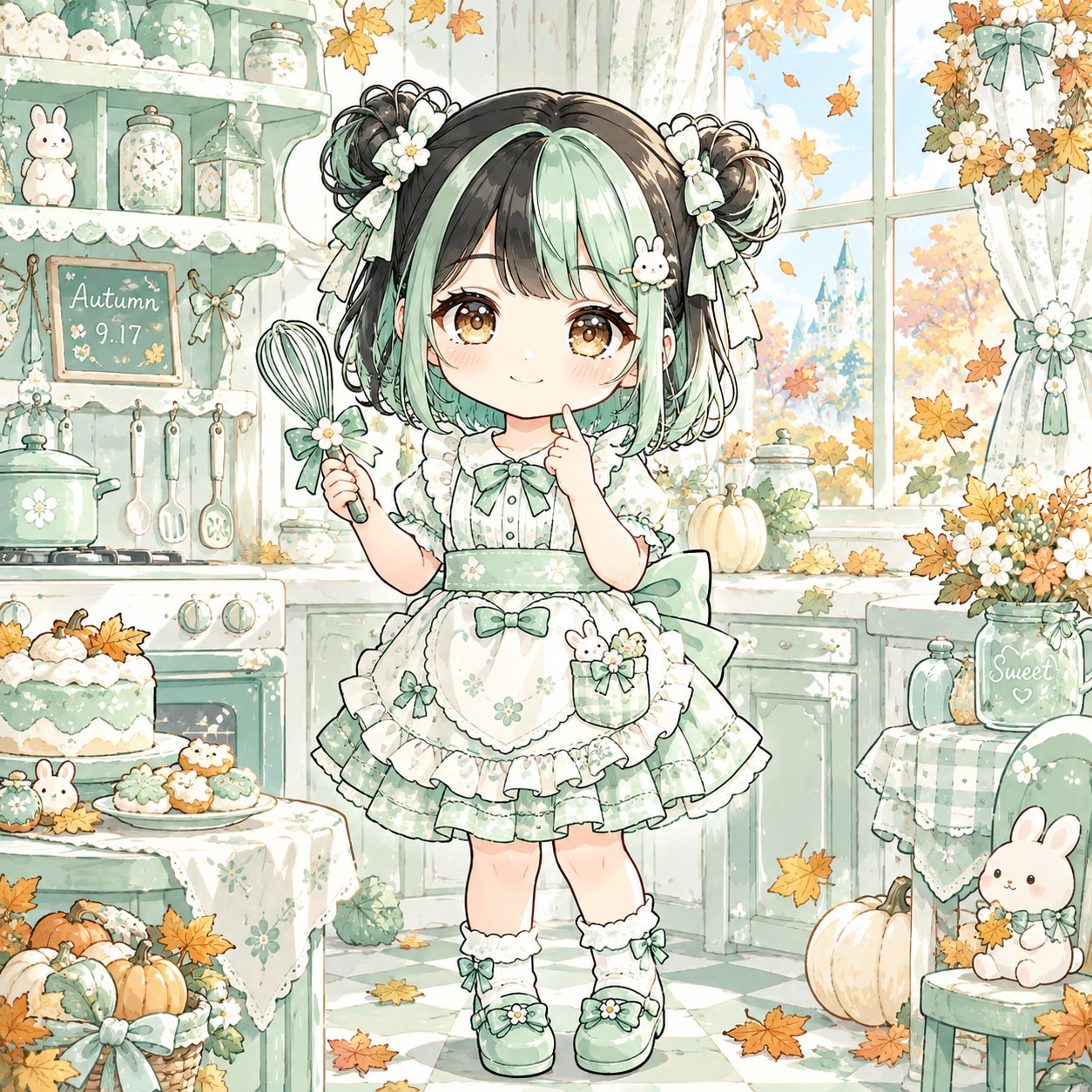 [企画]ミントちゃん×エプロン | の人気AIイラスト・グラビア