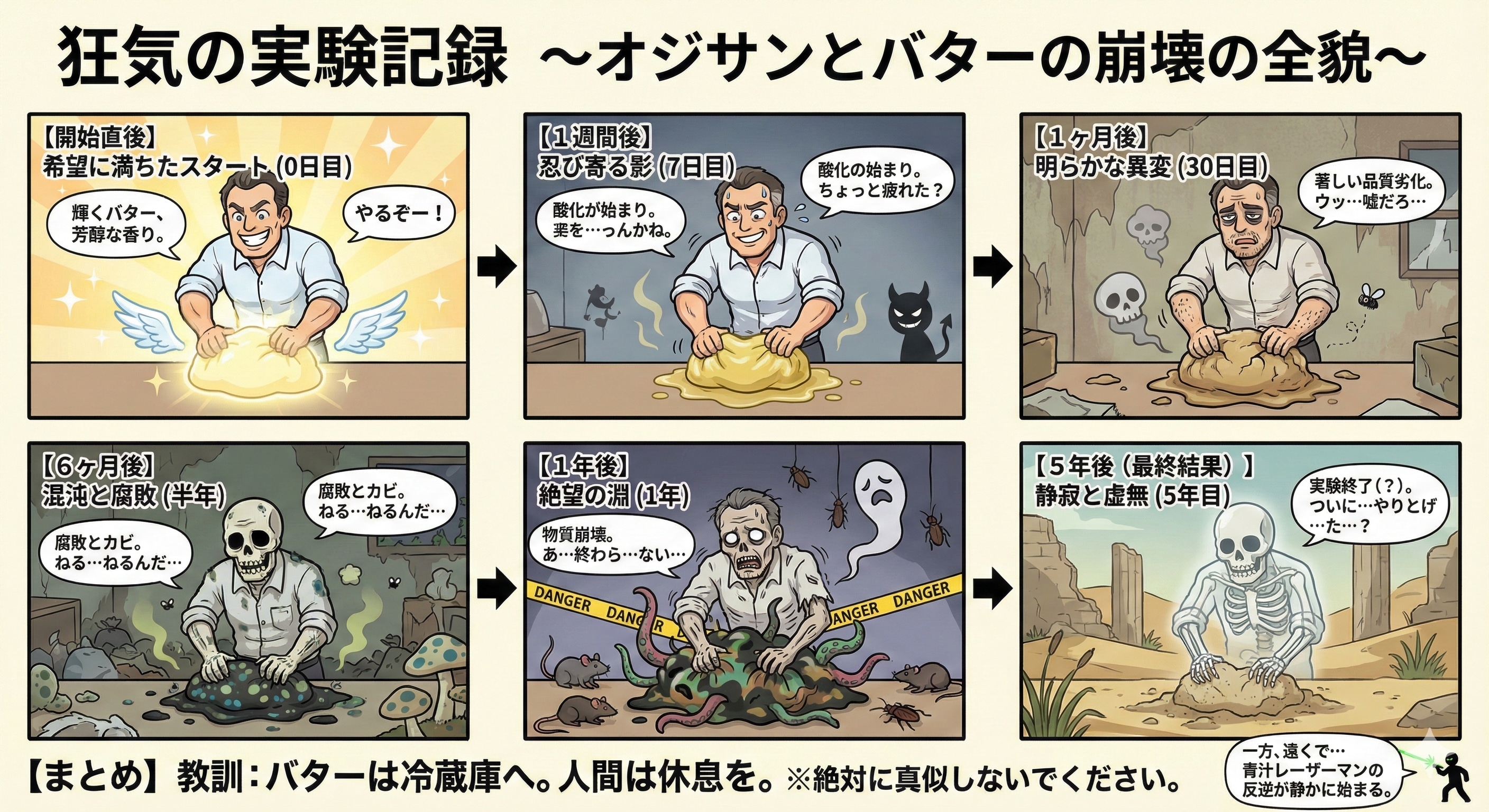 常温のバターを不眠不休で５年間練り続ける実験に挑んだ男 | の人気AIイラスト・グラビア