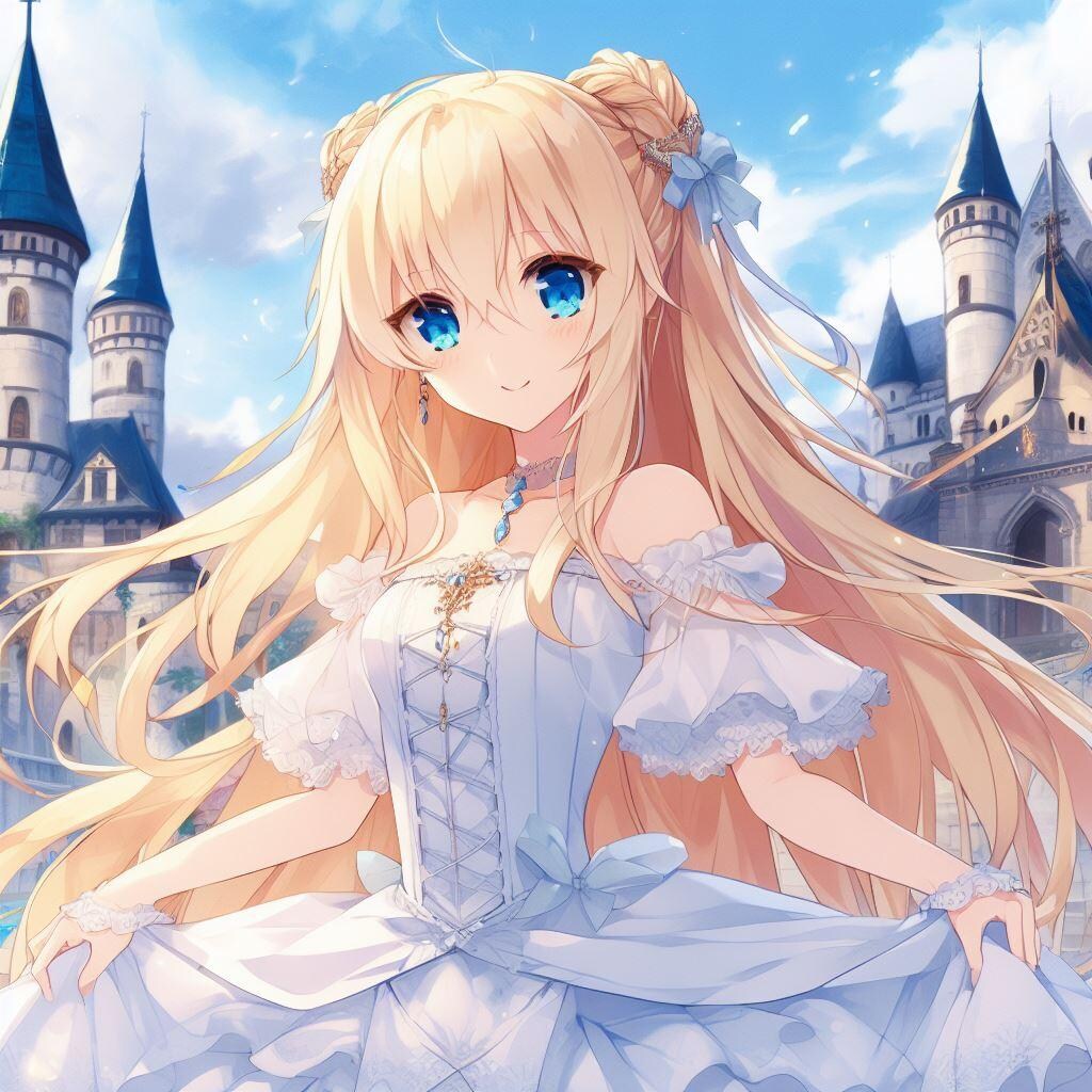 white crisp dress（白、黒、銀、金髪ver）