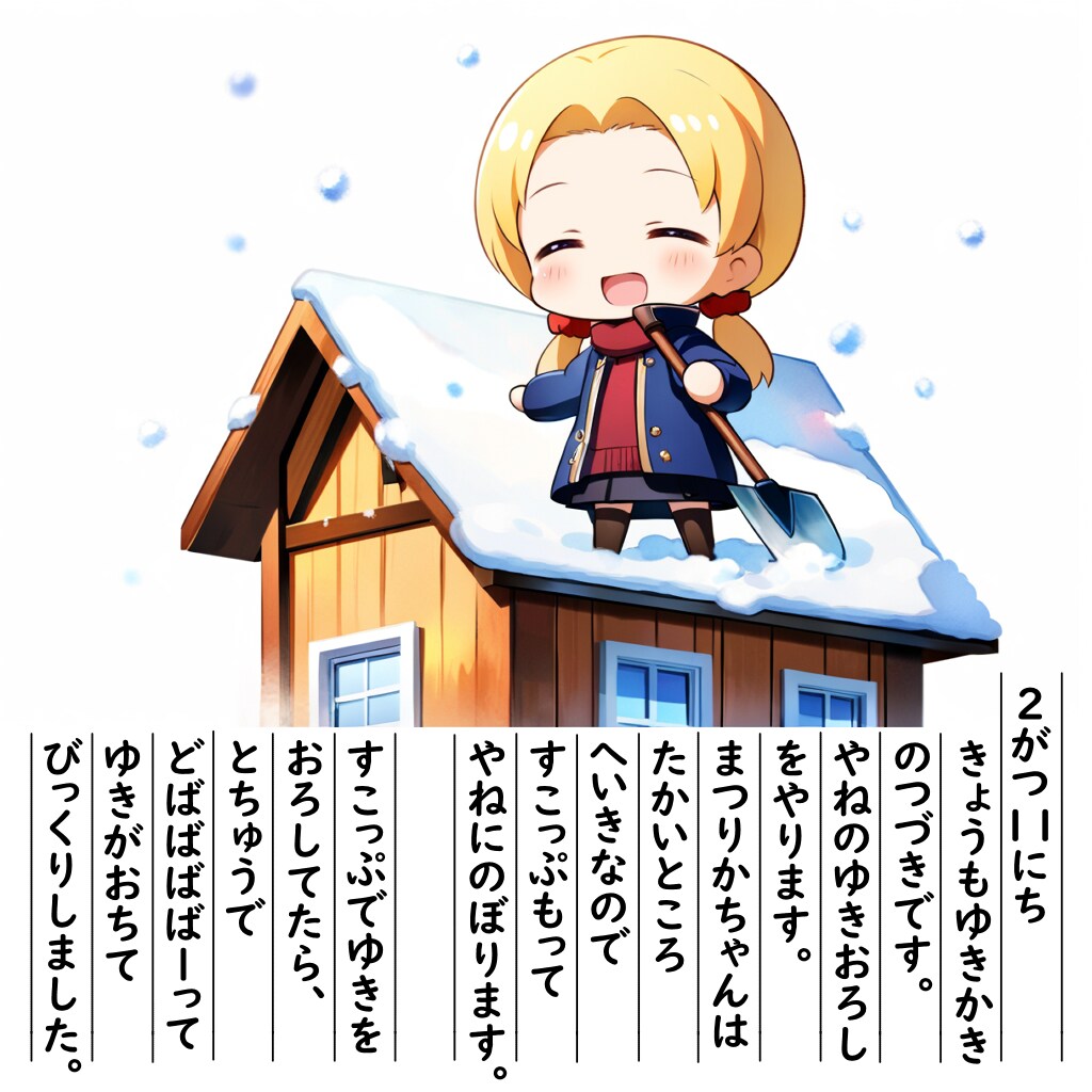 【絵日記】ゆきおろしです