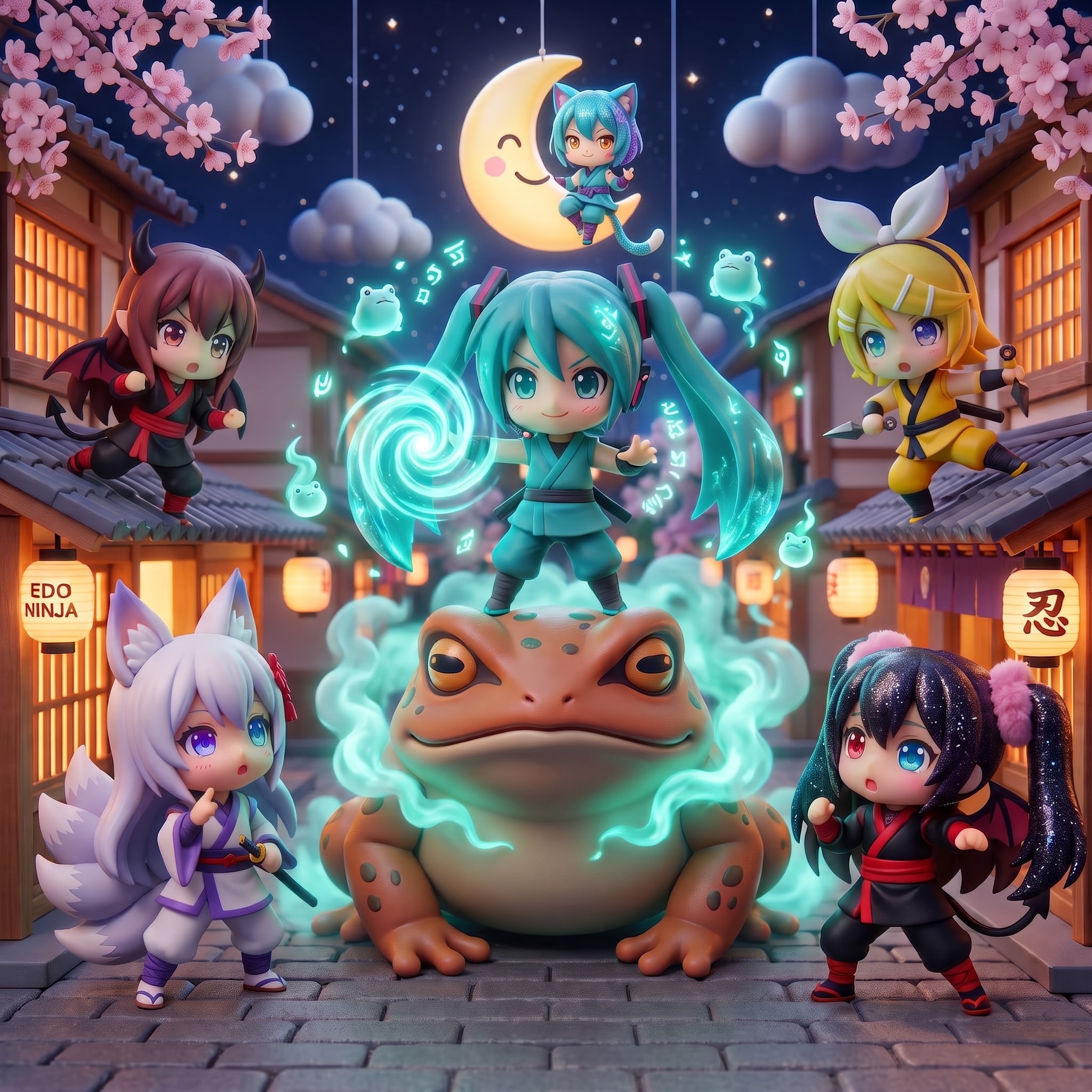 月夜のミクちゃんケロケロ忍法帖 | の人気AIイラスト・グラビア