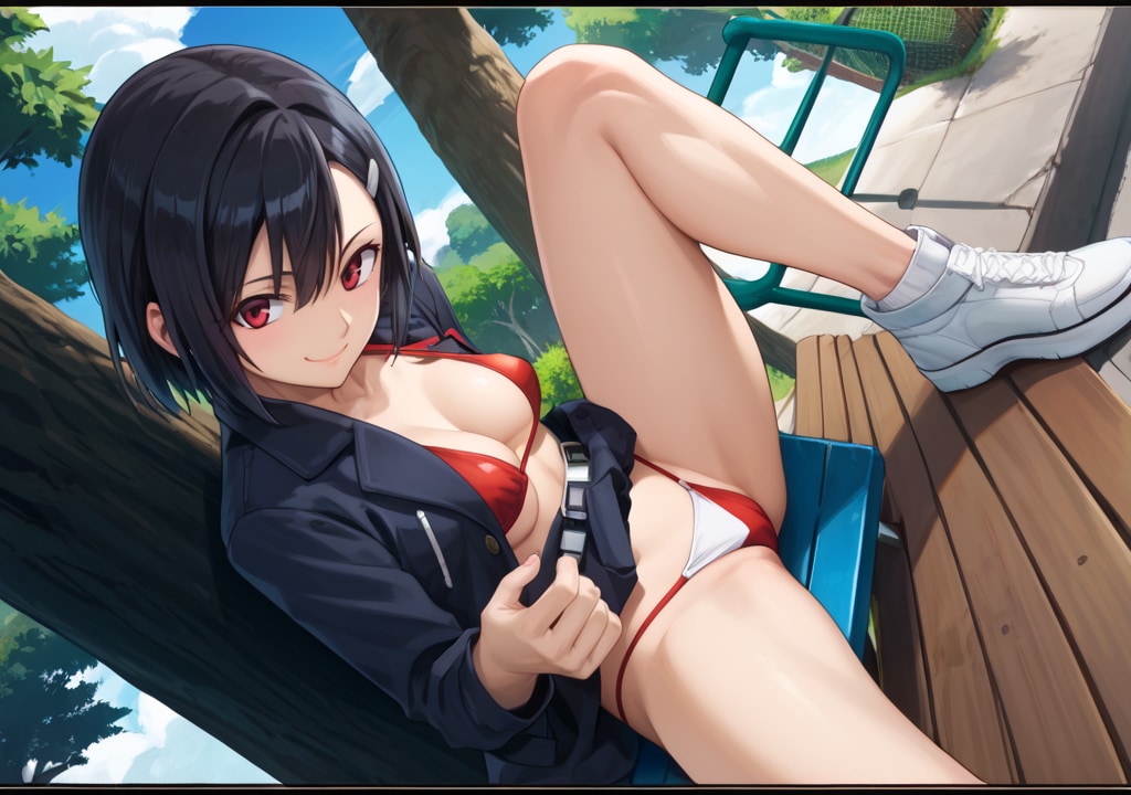 残念、今日も下は水着でした～