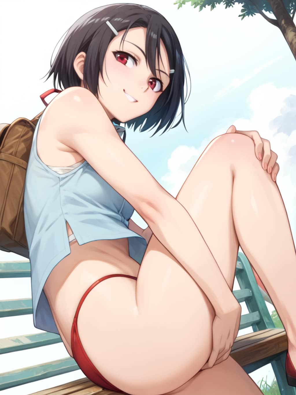 残念、今日も下は水着でした～