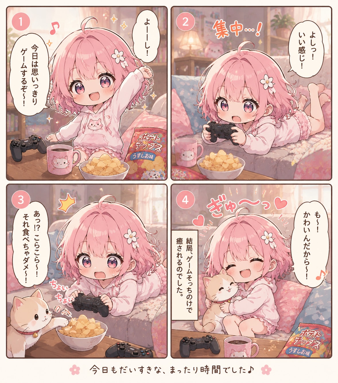 ピンクちゃん　4コマ📕