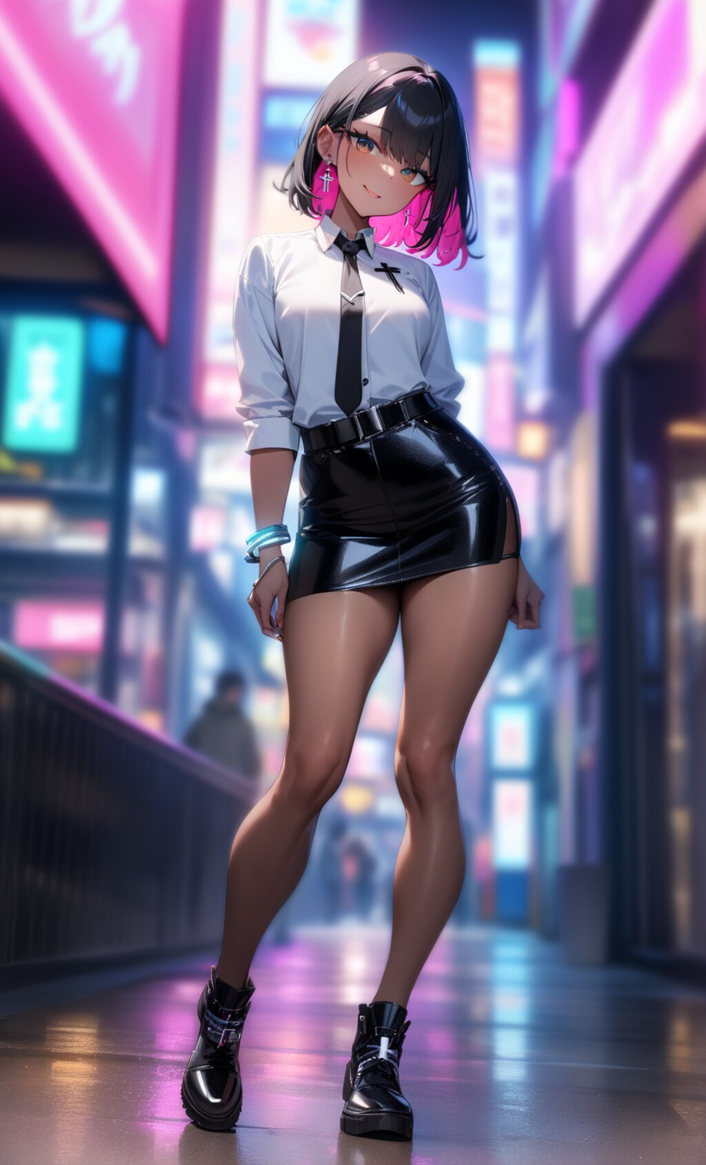 美しい女の子のブラック ピンク