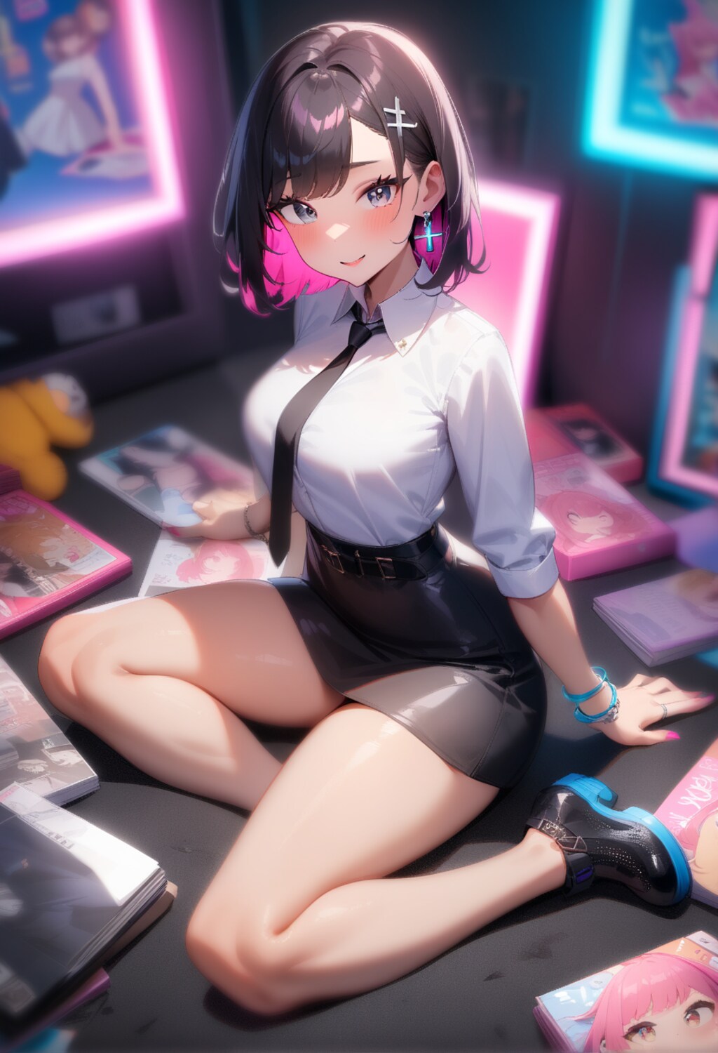 美しい女の子のブラック ピンク