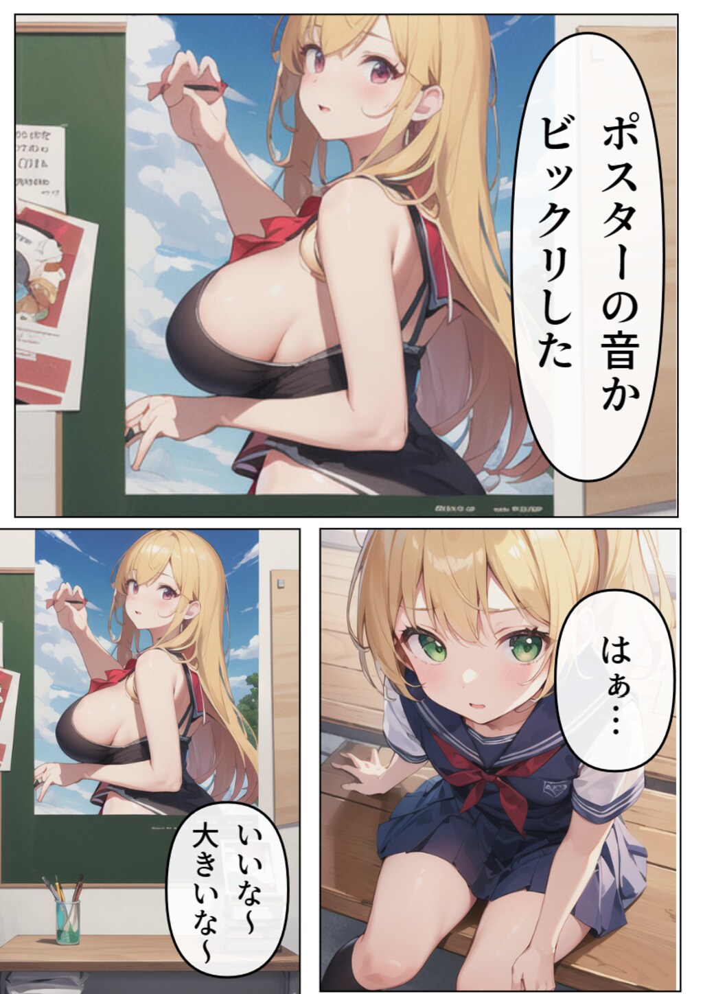 りんごを貰った女の子（漫画形式）