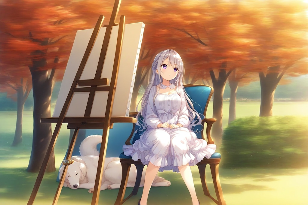 秋とわんことお嬢様