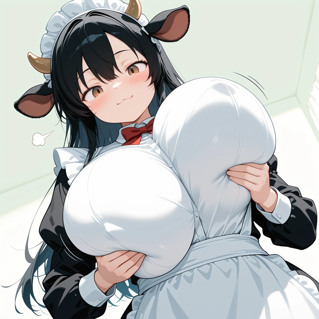 得意そうに　牛娘さん