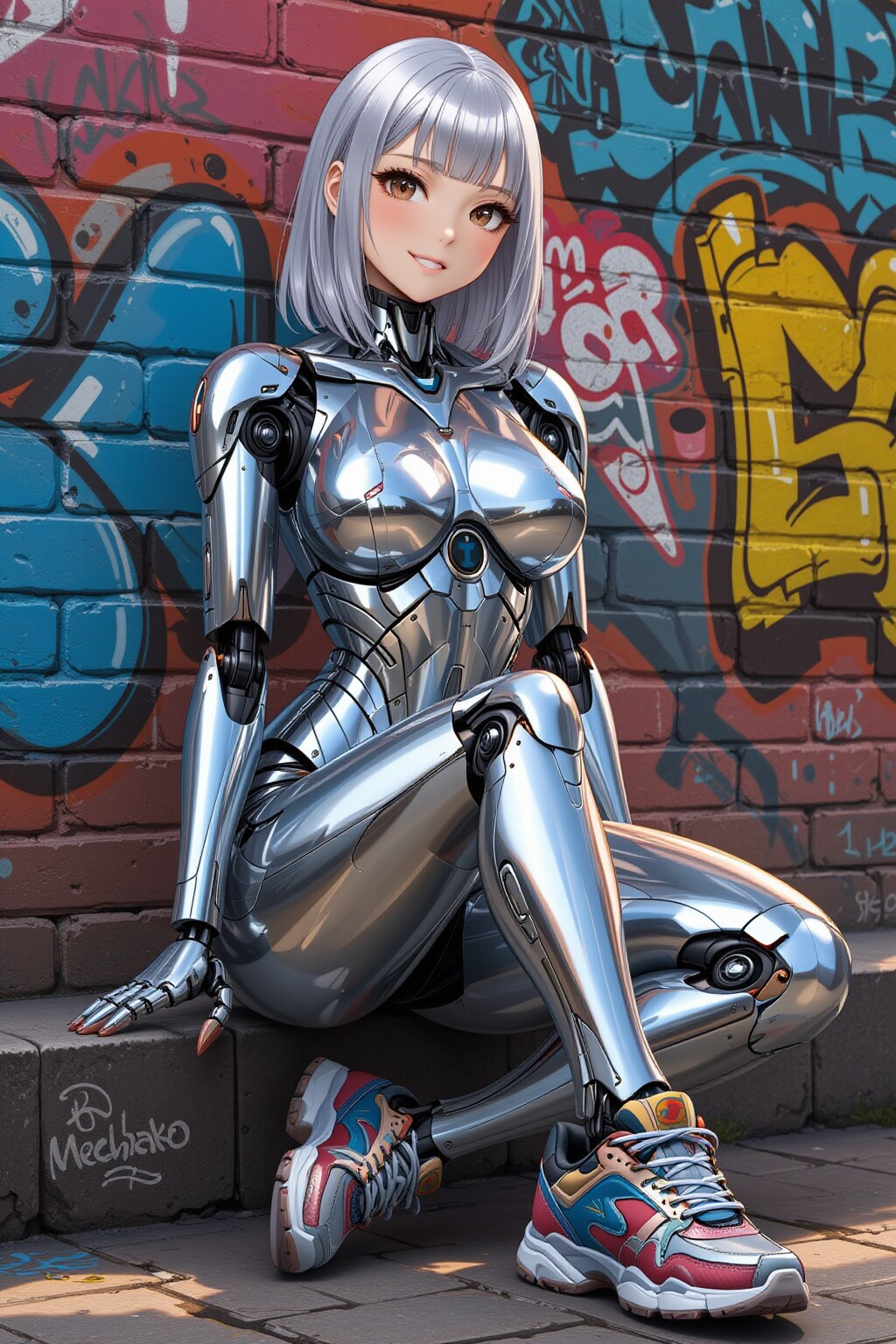 スニーカーを履いたメカ子