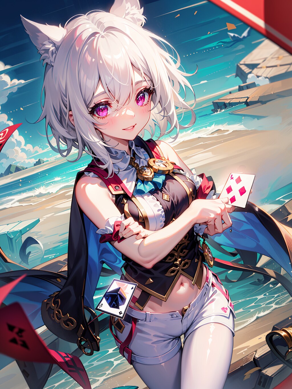 17.カード構えたうちの子