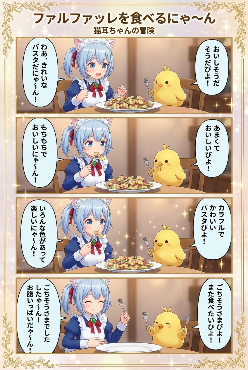 ファルファッレを食べるにゃ〜ん | の人気AIイラスト・グラビア
