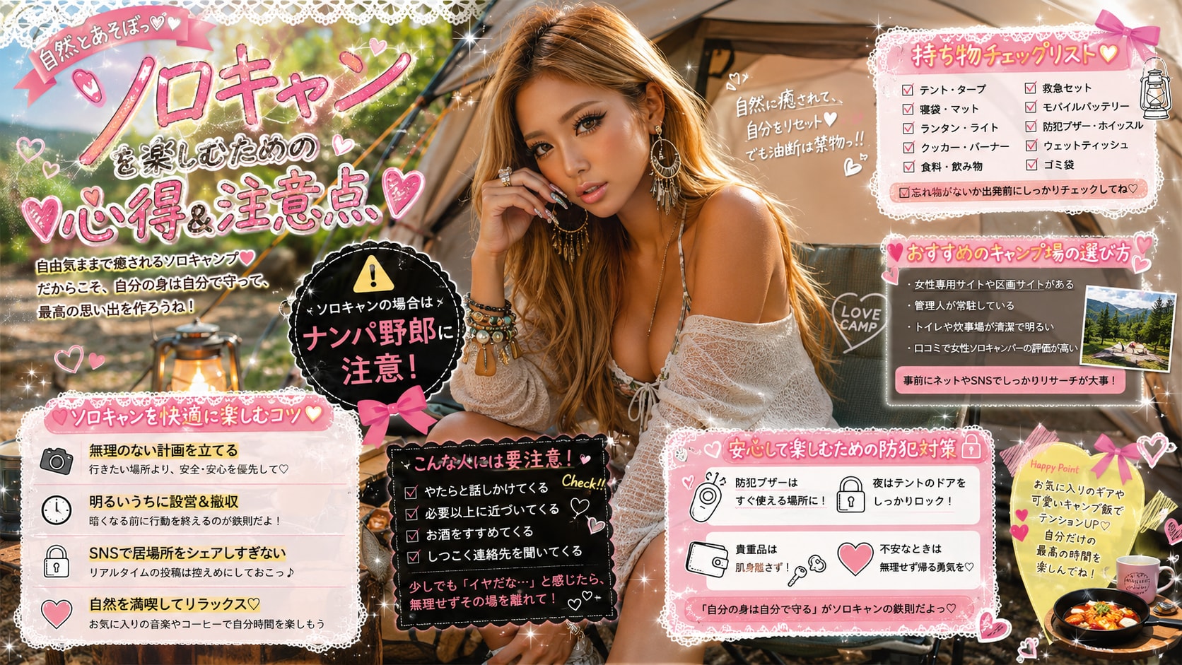 黒ギャル×キャンプ