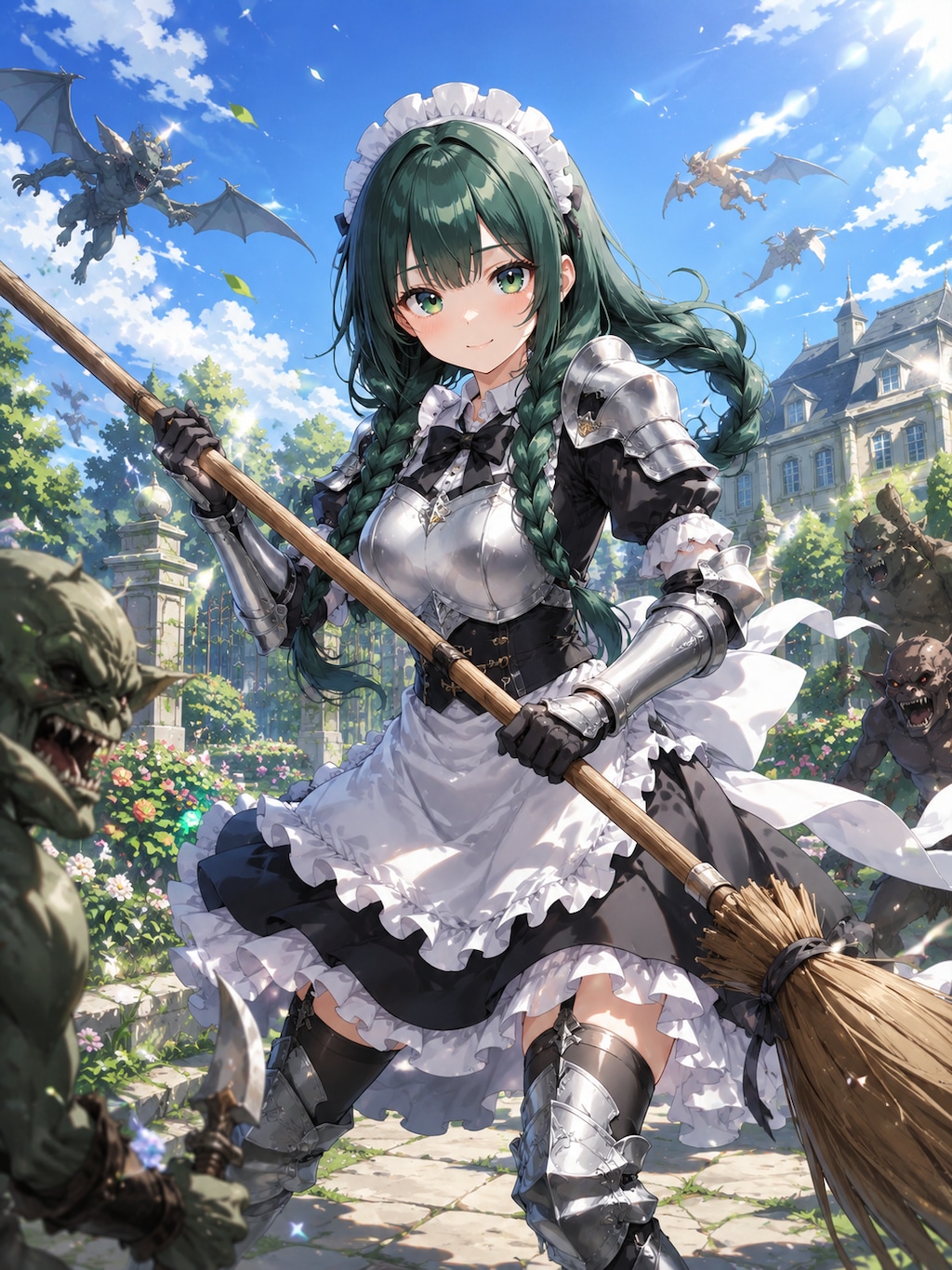 魔物を掃除するアーマーメイド翠莉ちゃん🧹