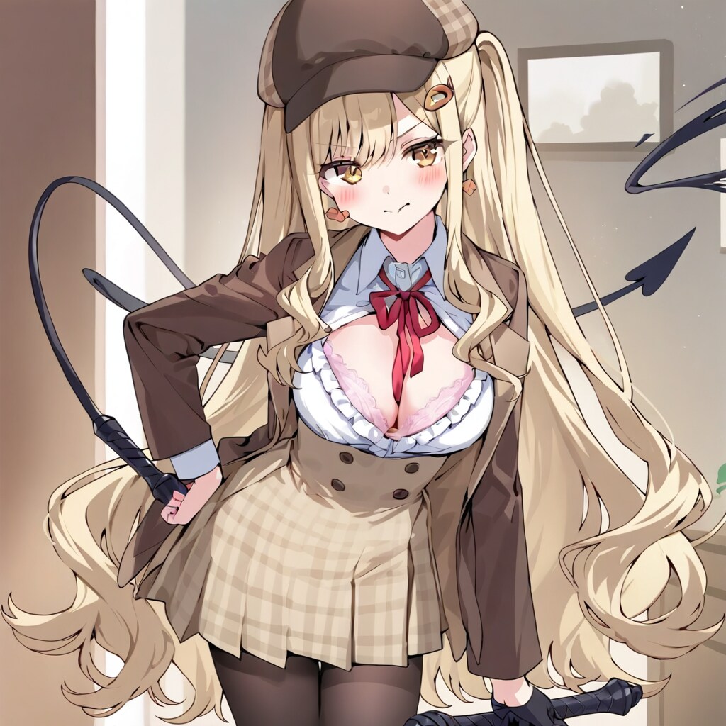 尻尾が見えてる女探偵