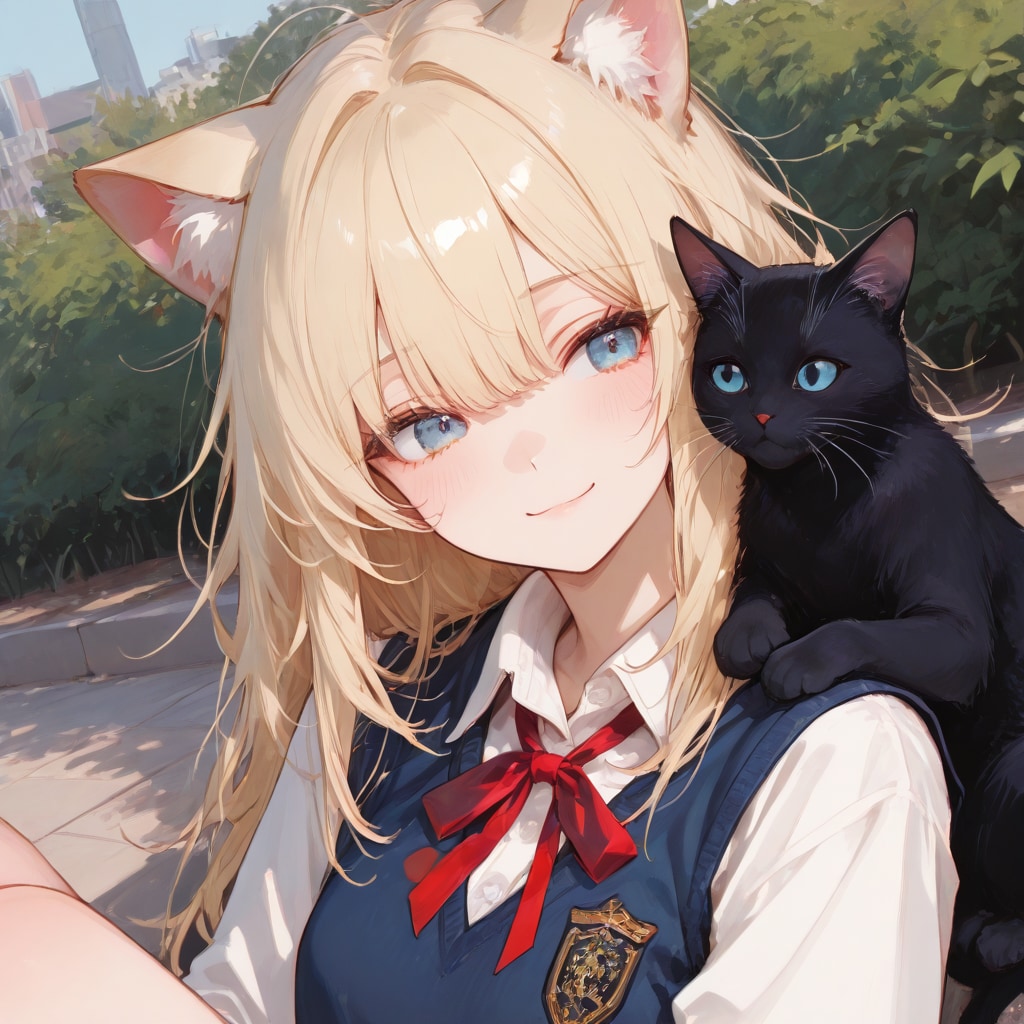 猫娘とでれ助（猫）