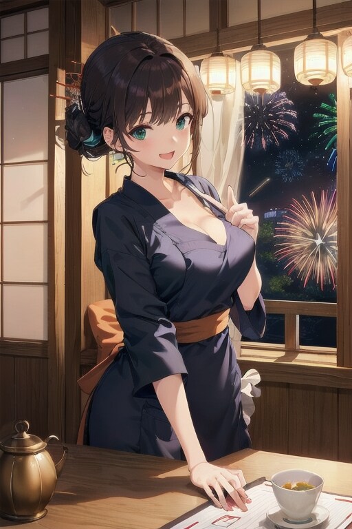 和風エプロンの胸当て
