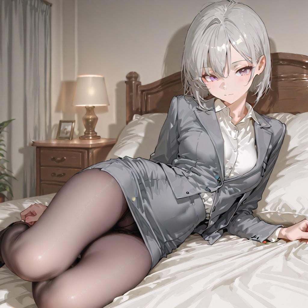 (1189)銀髪ちゃんOL