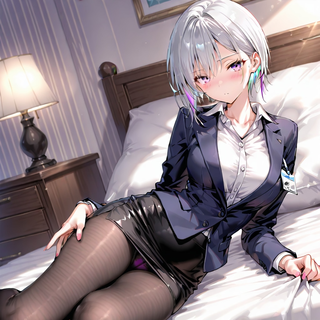 (1189)銀髪ちゃんOL