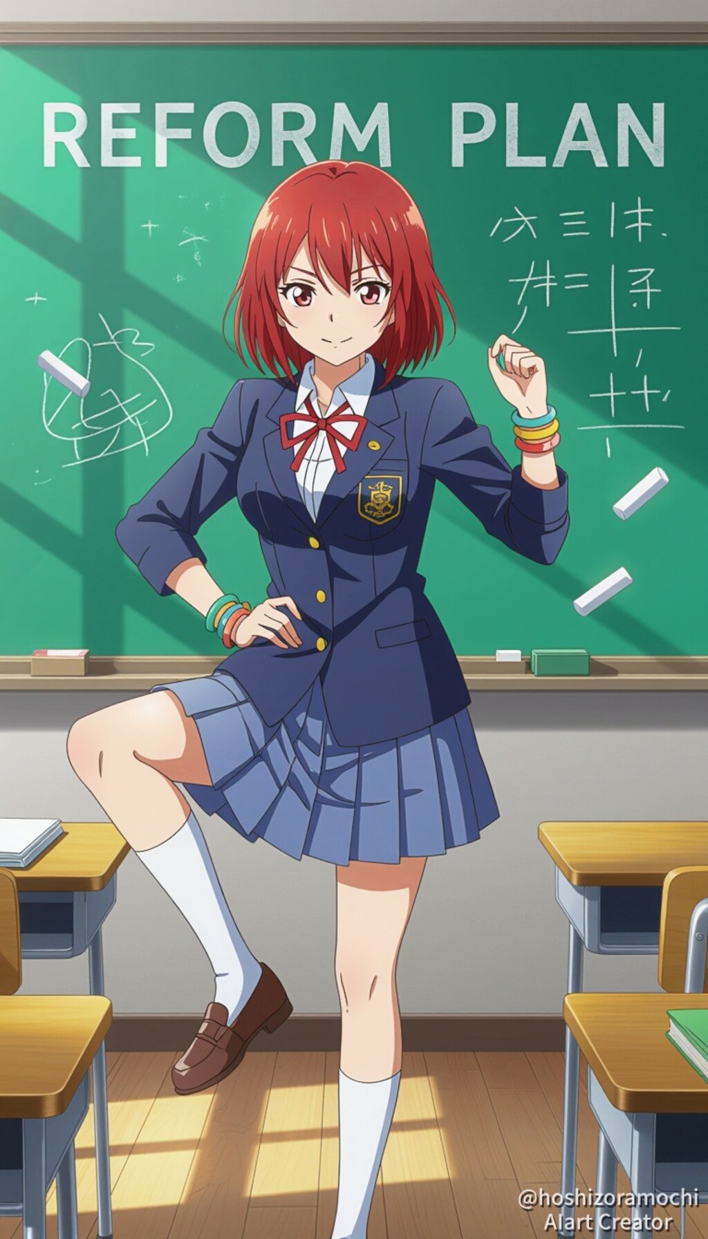 黒板蹴って立つ学園革命リーダー！ - The school revolutionary leader who kicks the blackboard!