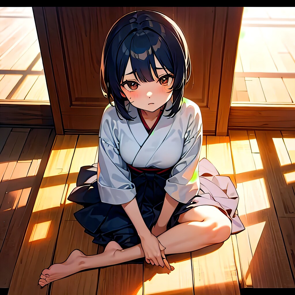 黒髪ボブの剣道少女