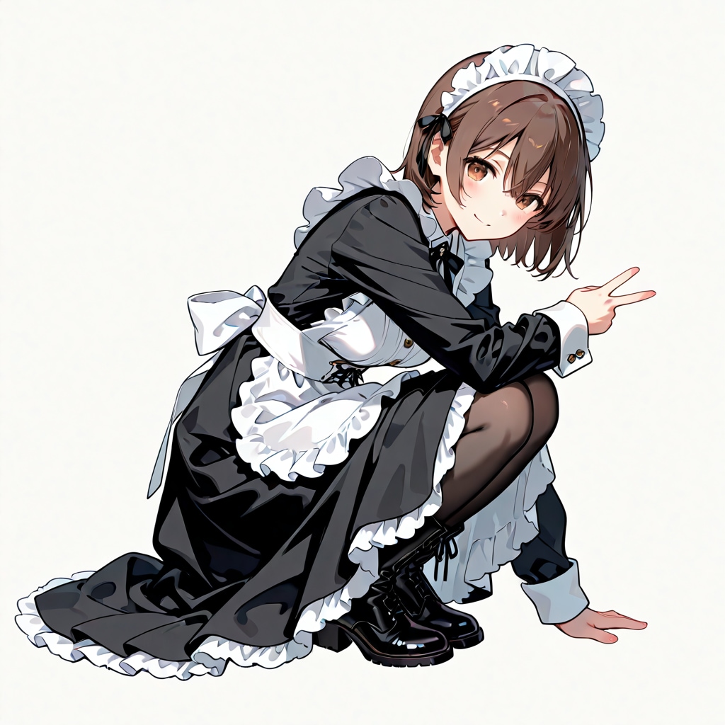 結衣ちゃんのしゃがみピース | の人気AIイラスト・グラビア
