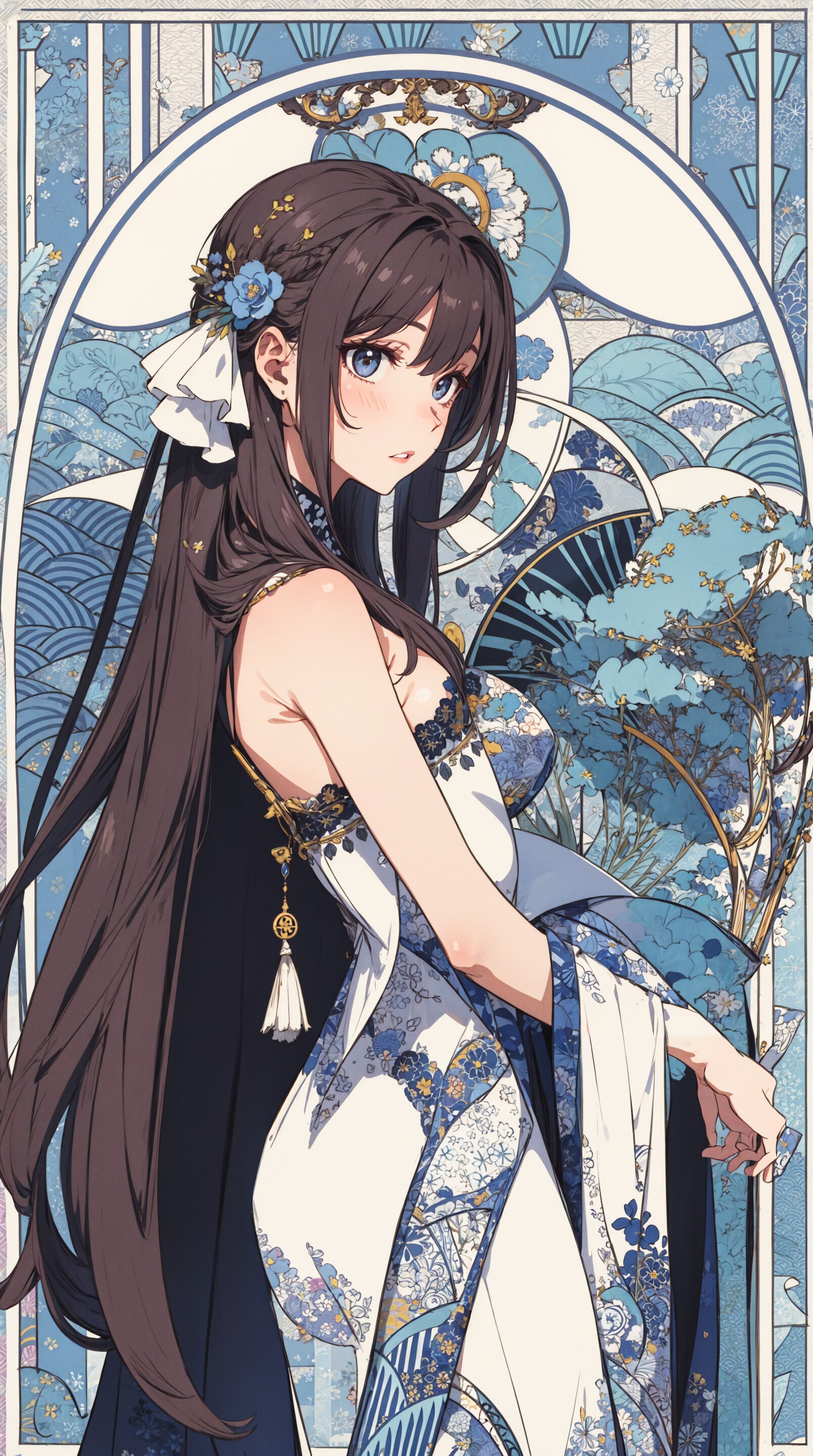 blue dress